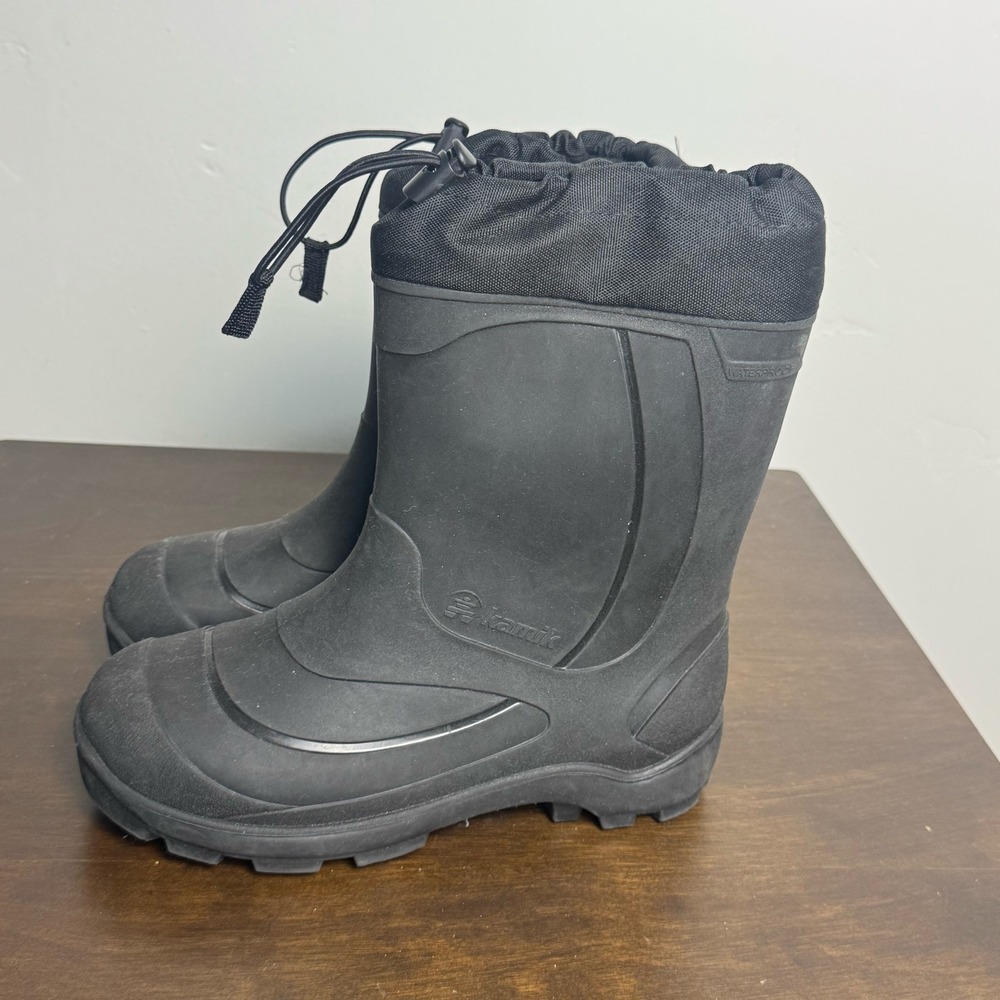 Kamik Snobuster 1 Winter Boot Youth 4 Black Snow Rain Waterproof Liner Insulated